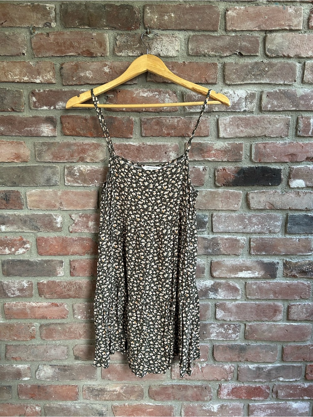 American Eagle Floral Spaghetti Strap Sundress - Brown